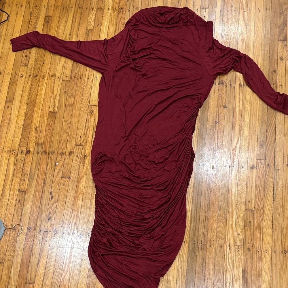 Eloquii Rich Red Long Sleeve Dress